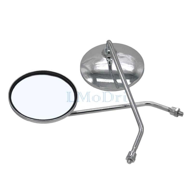 Free Shipping Universal Motorcycle Back View Mirror Round Shape Rearview Side Mirrors For   Motorbike With 8mm Screw