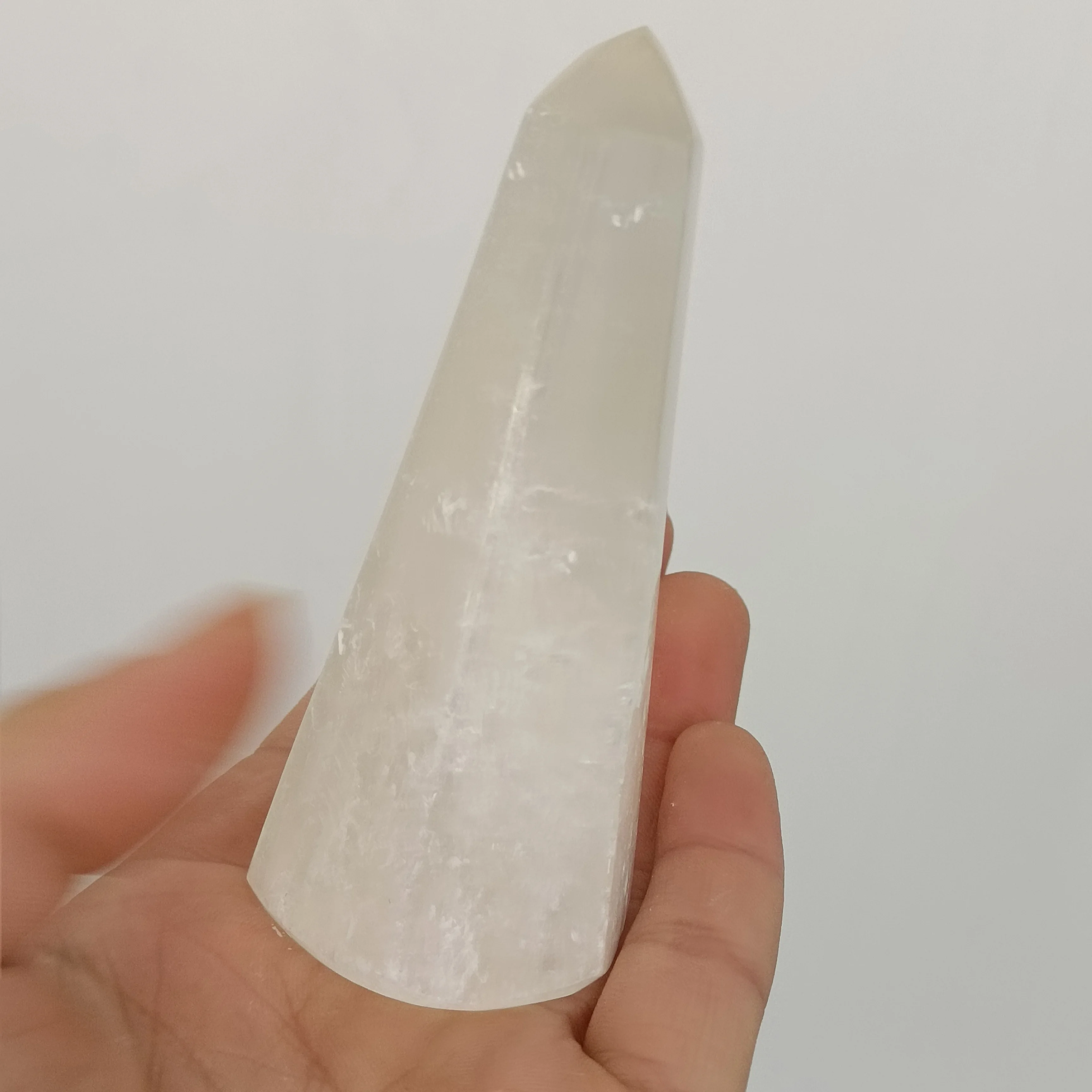 9-10cm 1pc Nitrite Gypsum wand shape carved column healing Reiki decoration