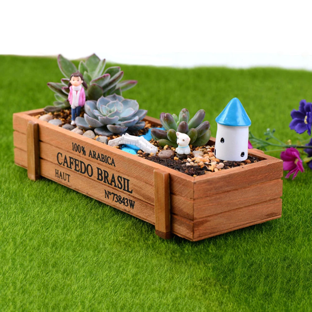 HOT SALES！！！New Arrival Wood Planter Box Garden Yard Rectangle Flower Succulent Container Plant Pot Wholesale Dropshipping