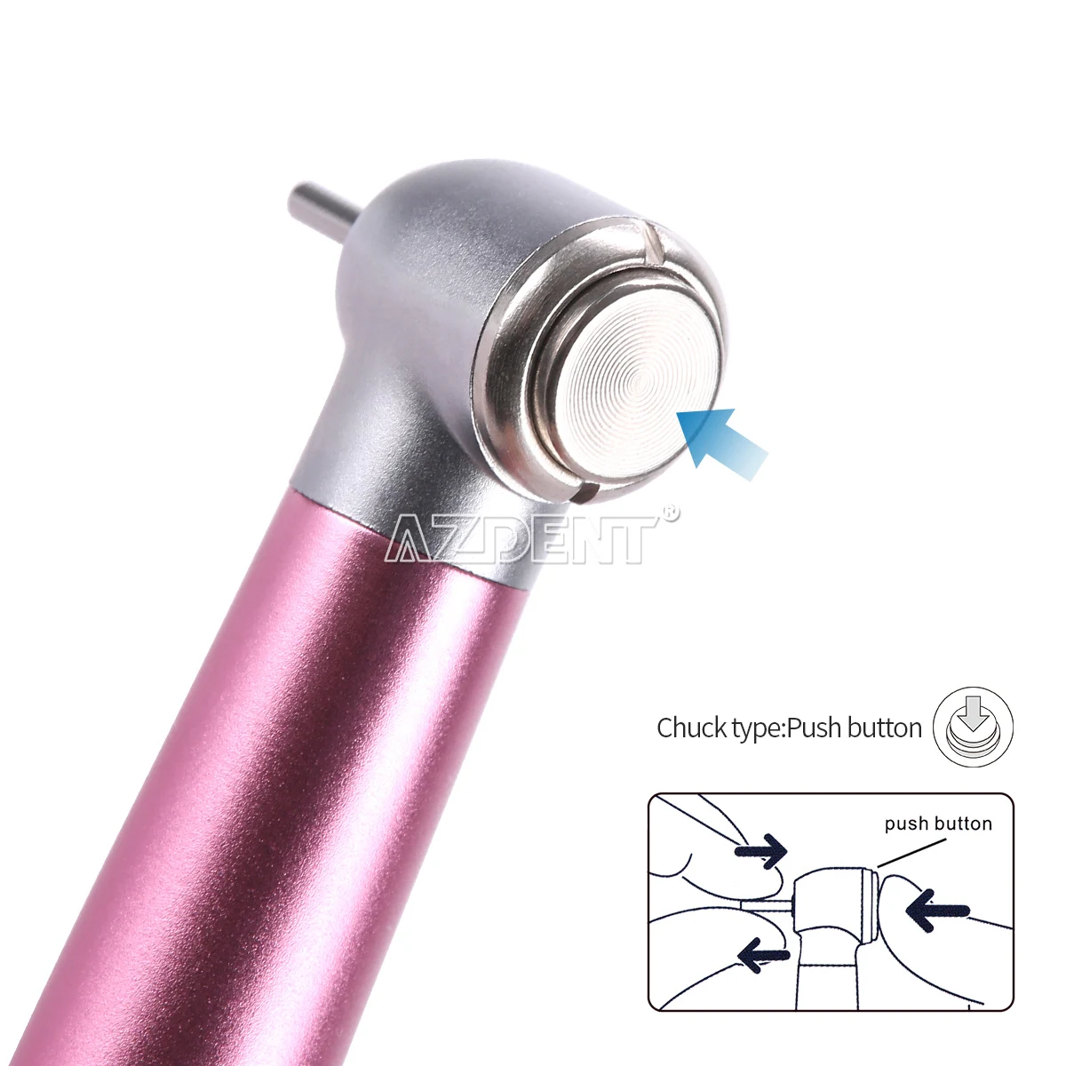 ทันตกรรมความเร็วสูงกังหันลมที่มีสีสัน Handpiece สีมาตรฐานหัวปุ่มเดียวสเปรย์น้ำแร่ B2 M4 Autoclavable 135 °C