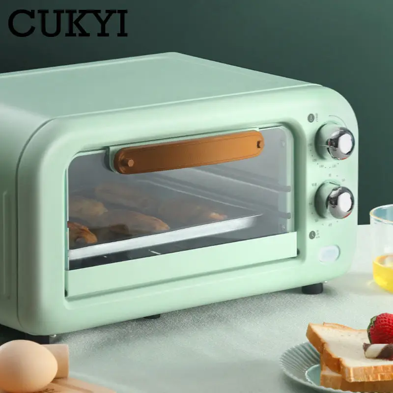 CUKYI Mini Multifunctional Bake Oven 12L Household cookies Cake Chicken Pizza Crepe Baking Machine Household Electric ovens