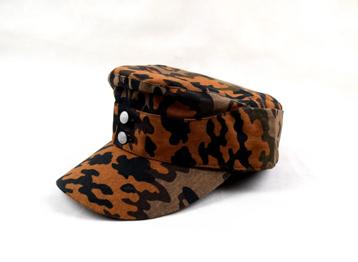 Cosplay niemiecki dąb jesienny kapelusz w kształcie liścia czapka Camo
