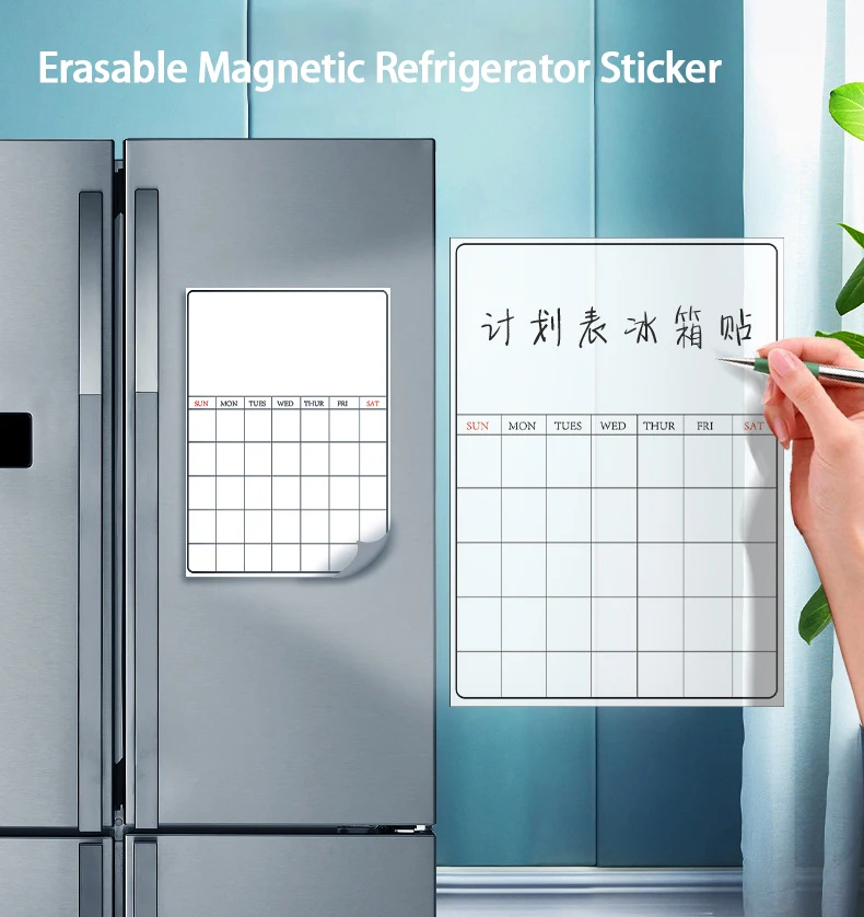 Erasable Magnetic Refrigerator Sticker A3 Soft Magnetic Calendar Schedules Memo Board