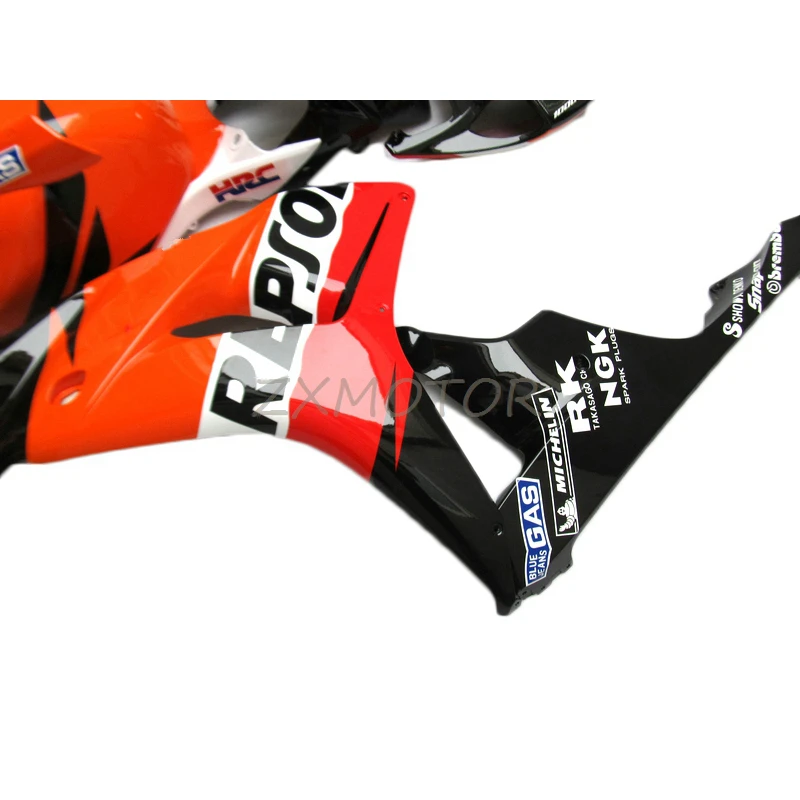 Injection fairings For HONDA CBR1000RR 2006 2007 CBR 1000RR 06 07 Repsol Orange Black ABS Plastic Fairing kit HJ30