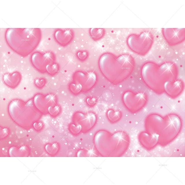 Pink Hearts Early 2000s Photography Backdrop Romantic Valentines Background Baby Shower Birthday Girl Party Banner Decor Supplie