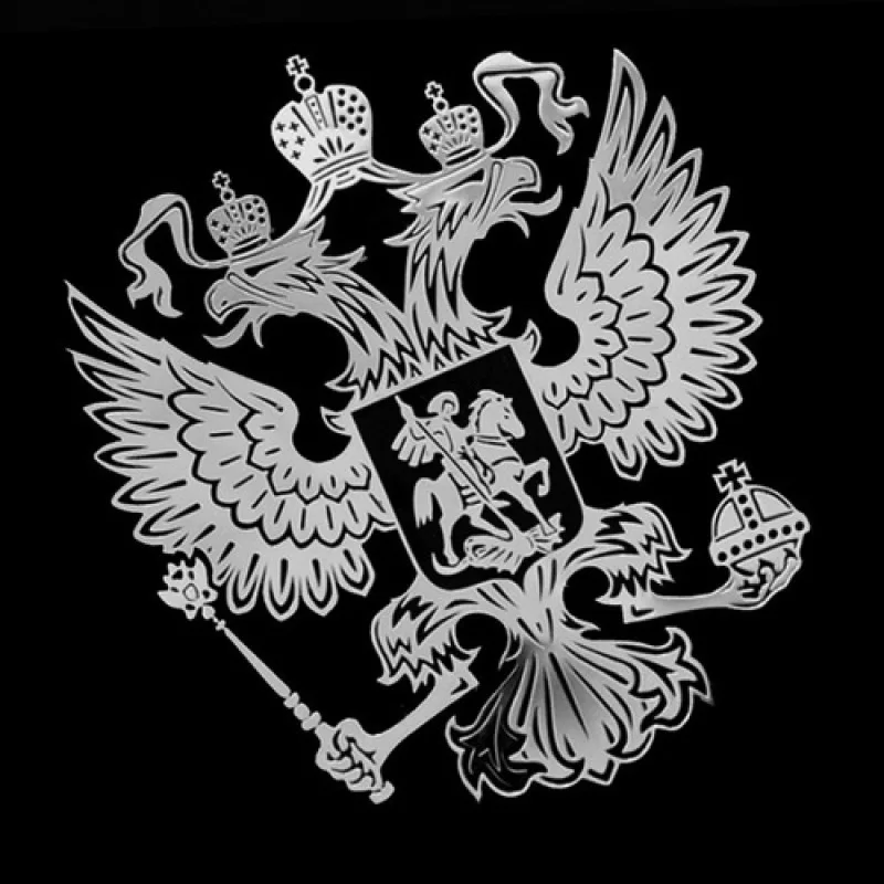 1 PC Coat of Arms of Russia Nickel Metal Car Stickers Decals Russian Federation Eagle Emblem Car Sticker Gold Sliver