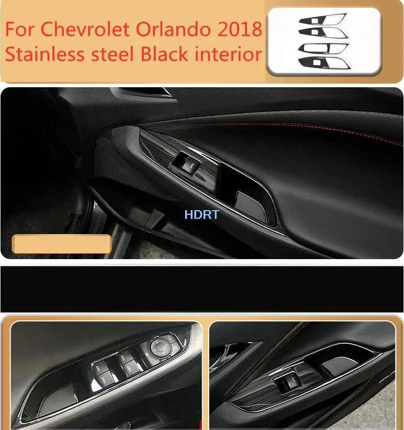 Car Styling Accessories Trim Stainless steel Black interior Steering Wheel Decorative Sticker For Chevrolet Orlando 2018