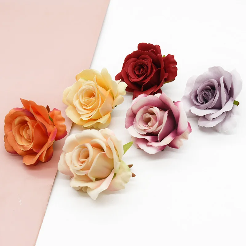 10 Stück künstliche Blumen Großhandel Heimdekorationszubehör Blumenwand Hochzeitsbrosche Scrapbooking DIY Süßigkeitenbox Girlande – Detail 2