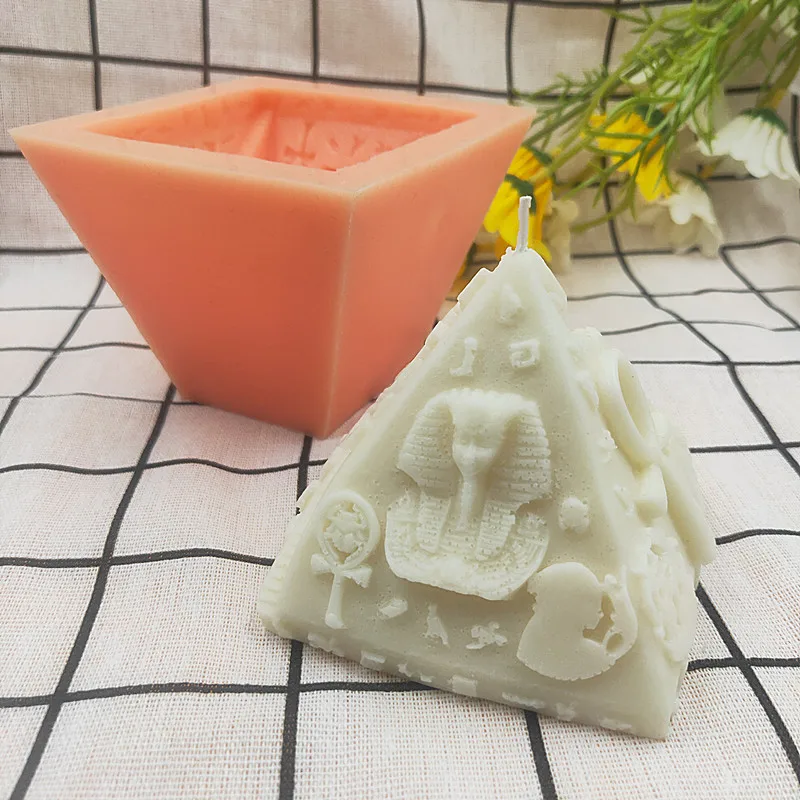 Egyptian Famous Architecture Pyramid  Candle Mold Silicone Clay Resin Mould  DIY Tools