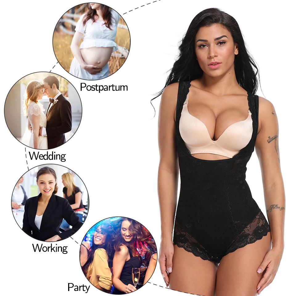 Women Shapewear Waist Trainer Bodysuits Slimming Underwear Seamless Full Body Shaper Firm Control Bodybriefer Postpartum Fajas