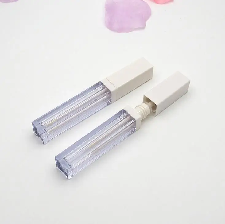 4ml Diy Square Clear Travel Portable Lip Gloss Tubes Empty Makeup Liquid Lipstick Batom Lip Balm Packaging Containers Wholesale