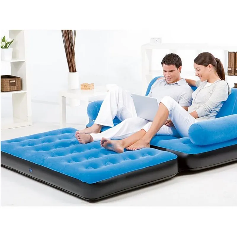 

Furniture Beds With Air Pump Outdoor Camping Beds Sofa Beanbag Chair Portable Inflatable Beds Soft Velvet Warm Sofas Bedroom