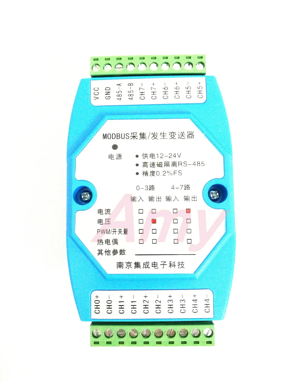 

Analog output 0-5V/0-10V/4-20ma/0-20ma Modbus communication RS232 isolation 485