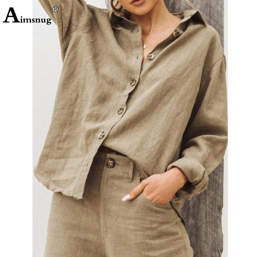 Women Casual Shirt White Gray Long Sleeve Blouse Cotton Linen Basic Tops Oversize Femme 2021 Spring Autumn Loose Shirt Clothing