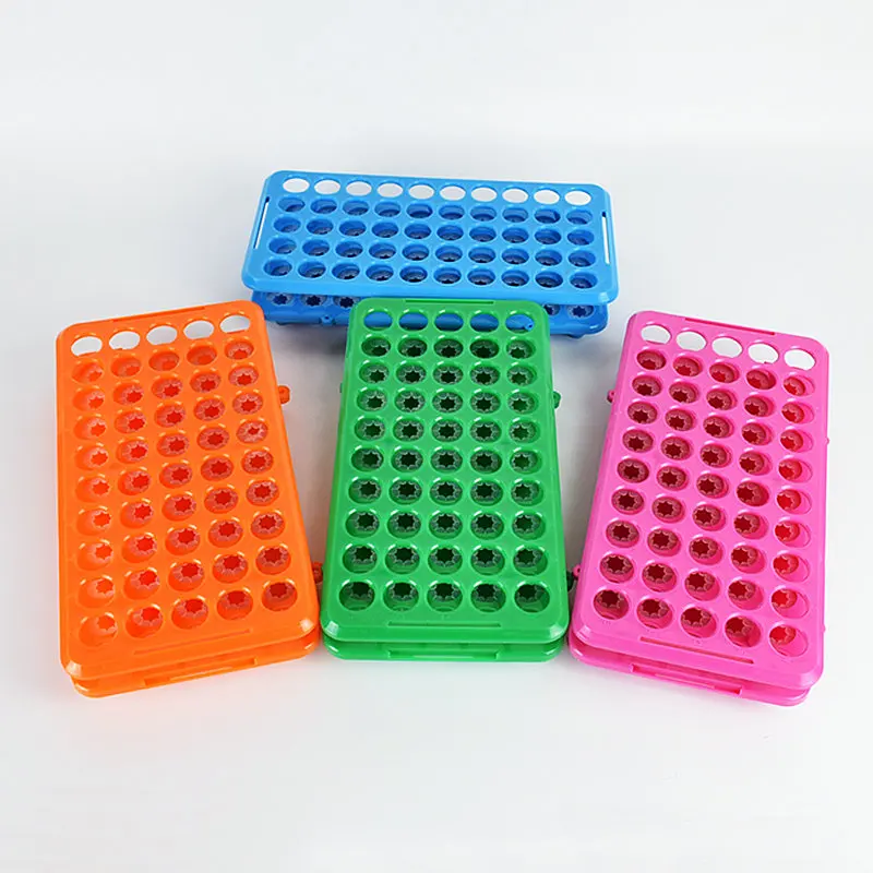 centrifuge tube rack com silicone gasket lab plastic test stander sampling pipe holder tamanho do furo 18 mm 50 buracos 01