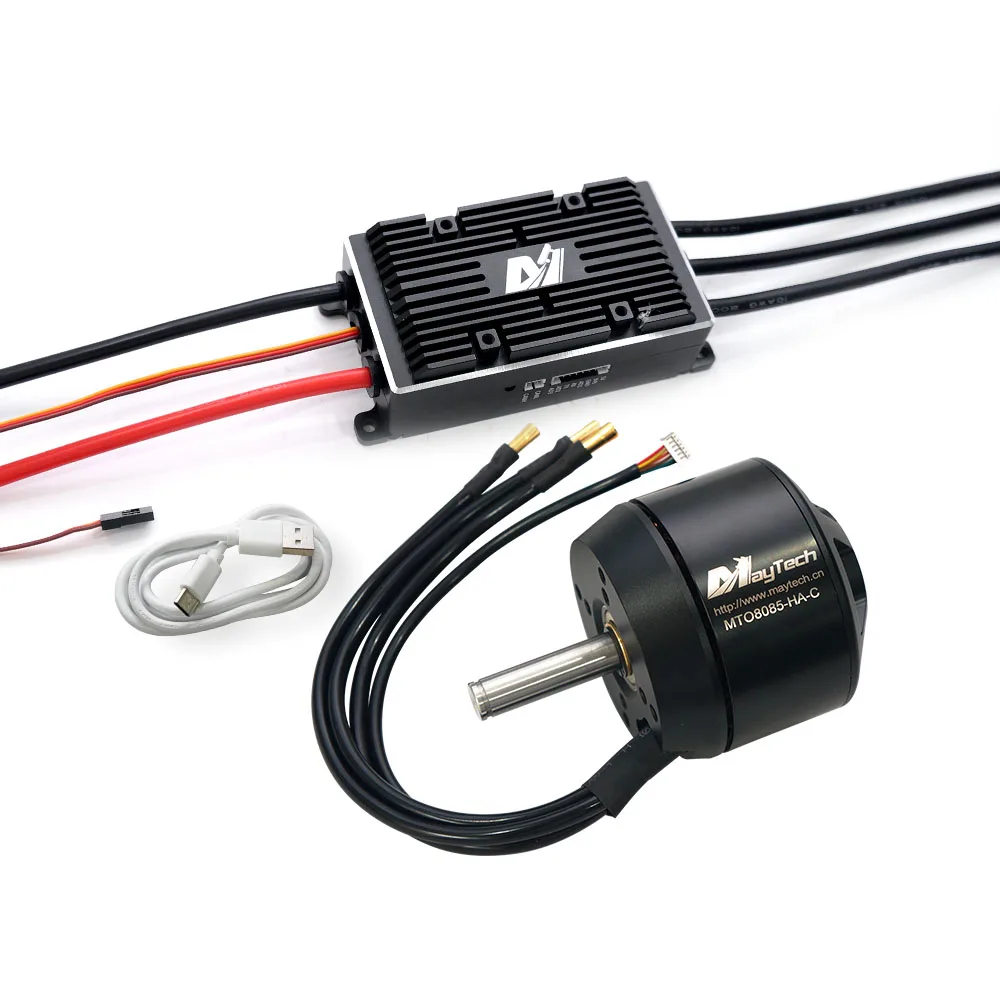 

Maytech 8085 160KV Brushless Outrunner Sensored BLDC Motor MTSKR2005WF Remote with Screen New 200A Speed Controller