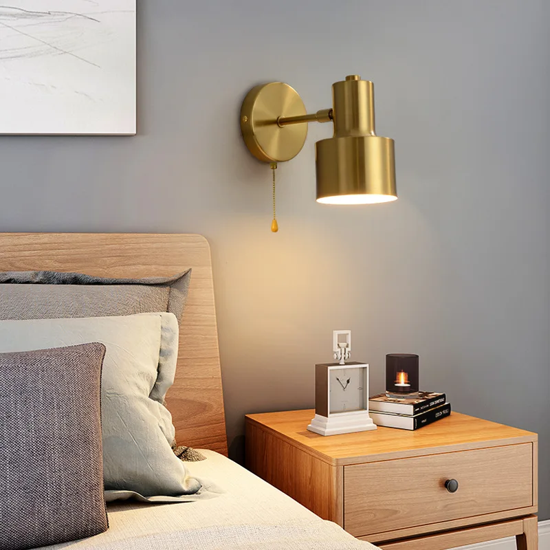 Modern Luxury Gold Metal Wall Light for Bedside Bed Room Entrance Study Hallway Mirror Spotlight Bathroom Home Decoration Lamps