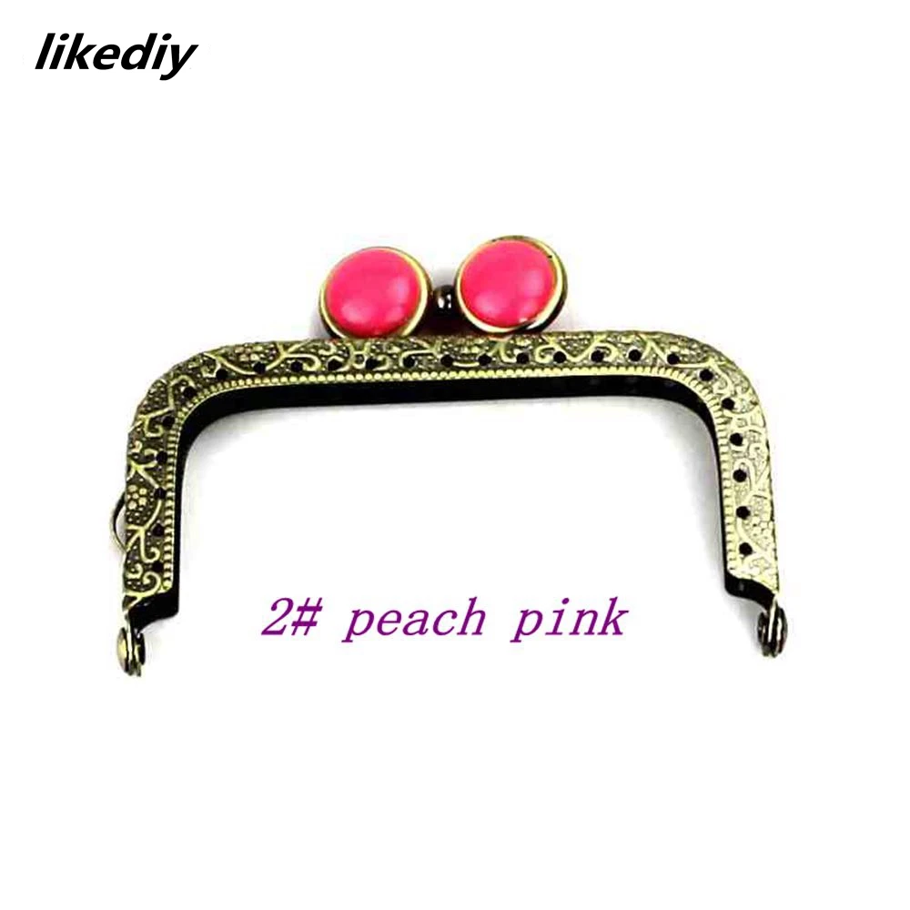 10 Pcs/Lot 8.5 CM Square Antique Bronze Flat Bead Metal Purse Frame Kiss Clasp Bag Accessory
