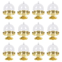 8/4pcs Clear Mini Candy Dessert Holder Cupcake Display Stand Plate with Lid Wedding Birthday Party Decor Supply Baby Shower Box