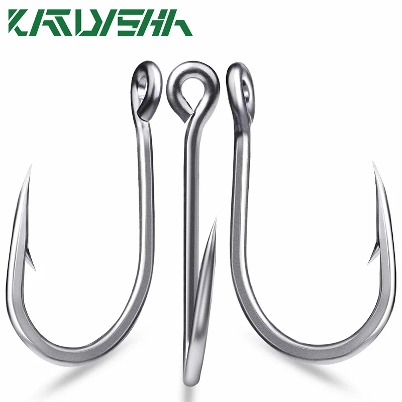 

KATYUSHA 20Pcs Circle Carp Eyed Fishing Hooks 1/0-13/0# Ring Eye Sharpended Fishhooks Fishing Hooks Single Jig Fish Hooks Tackle