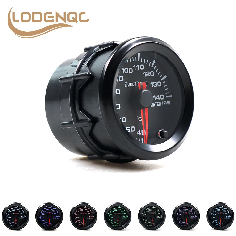 

Lodenqc Car Meter Water Temperature Meter 7 Colors LED Temp Gauge 40-140 Celsius High Speed Motor With Sensor