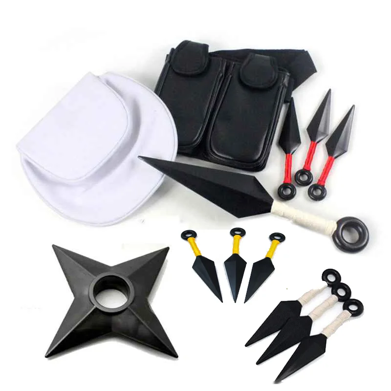 

Anime Cosplay Props Collections Plastic Kunai Shuriken Ninja Figure Weapons Bags for Halloween Toys Gift