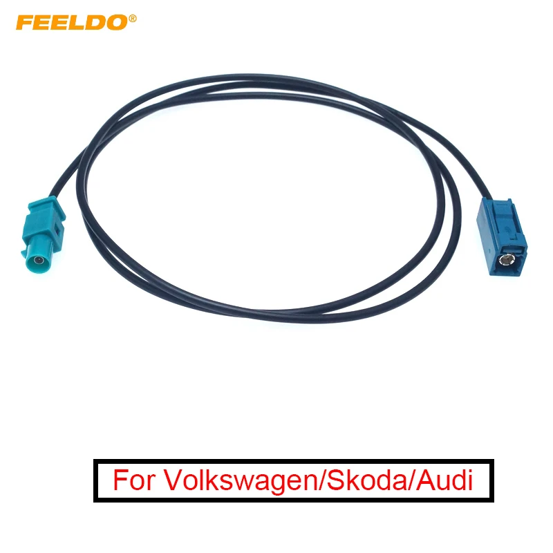 

FEELDO 1Pc Car FAKRA Z Radio Signal Antenna AM/FM 1 Meter Wiring Adapter For Volkswagen/Skoda/Audi OEM Stereo Head Unit