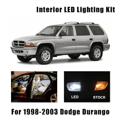 9 Bulbs White Canbus Interior LED Car Light Kit Fit For 1998-2000 2001 2002 2003 Dodge Durango Map Trunk Ceiling License Lamp