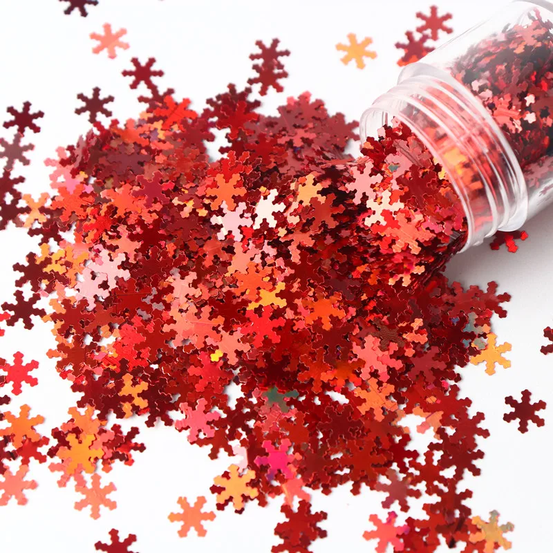 50G/10G Color Snowflake Sequins Ultra-Thin Flash Laser 3D Nail Holographic Painted Chameleon Film Diy Nail Neon Sequins 5Mm