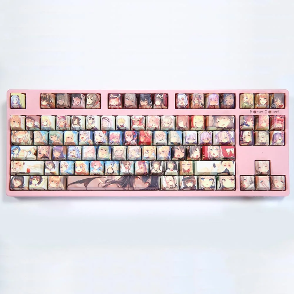 

Japanese Anime Characters Design Keycaps For Cherry Mx Switch Mechanical Gaming Keyboard OEM 5 Side Sublimation PBT 108 Key Caps