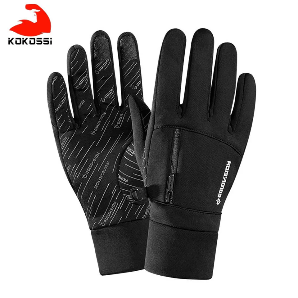 KoKossi Windproof Cycling Gloves Full Finger Sport Riding MTB Bike Gloves Touch Screen Winter Autumn Bicycle Gloves Man Woman