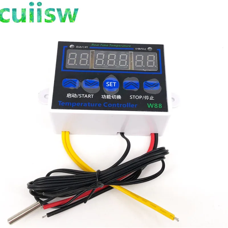 W88 220V 10A Digital LED Temperature Controller Thermostat Control Switch Senso W1411