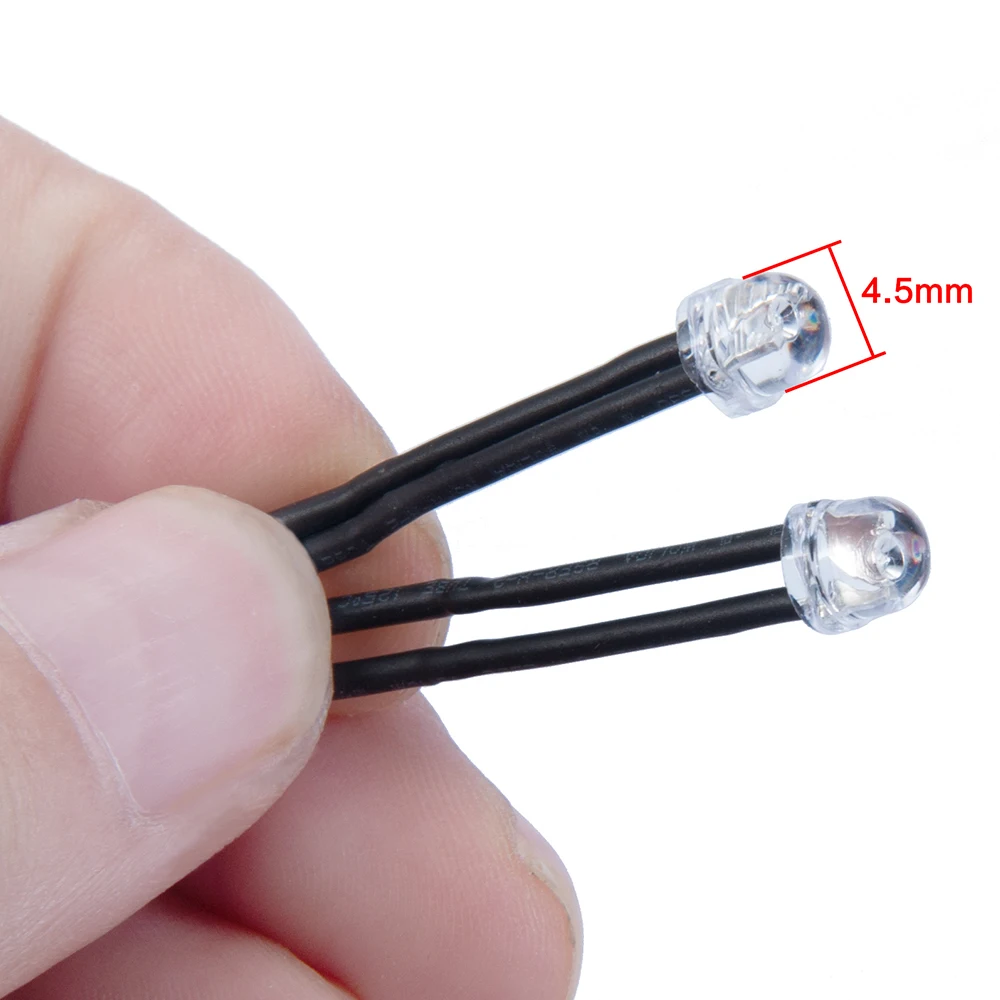 AXSPEED-4.5mm 레드 화이트 옐로우 그린 LED 라이트 스포트라이트 헤드라이트, 액시얼 SCX10 II 90046 1/10 RC 자동차 트럭 액세서리