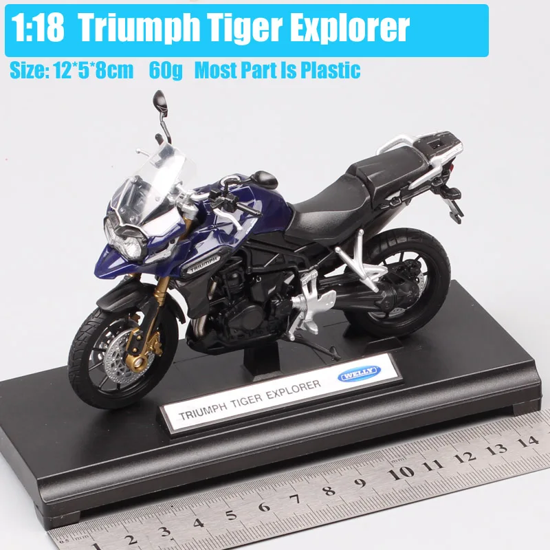 Kid\'s 1/18 Scale Small Welly Triumph Tiger Explorer 1200 800 Touring Motorbike Diecasts & Toy Vehicles Motorcycle Model Replicas