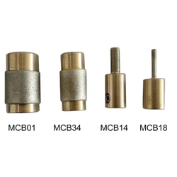 Broca para amoladora de vidrio manchado, 1 '', 1/4'', 3/4 '', 1/8'', MCB01, MGB34, MCB18, MGB14, núcleo de latón