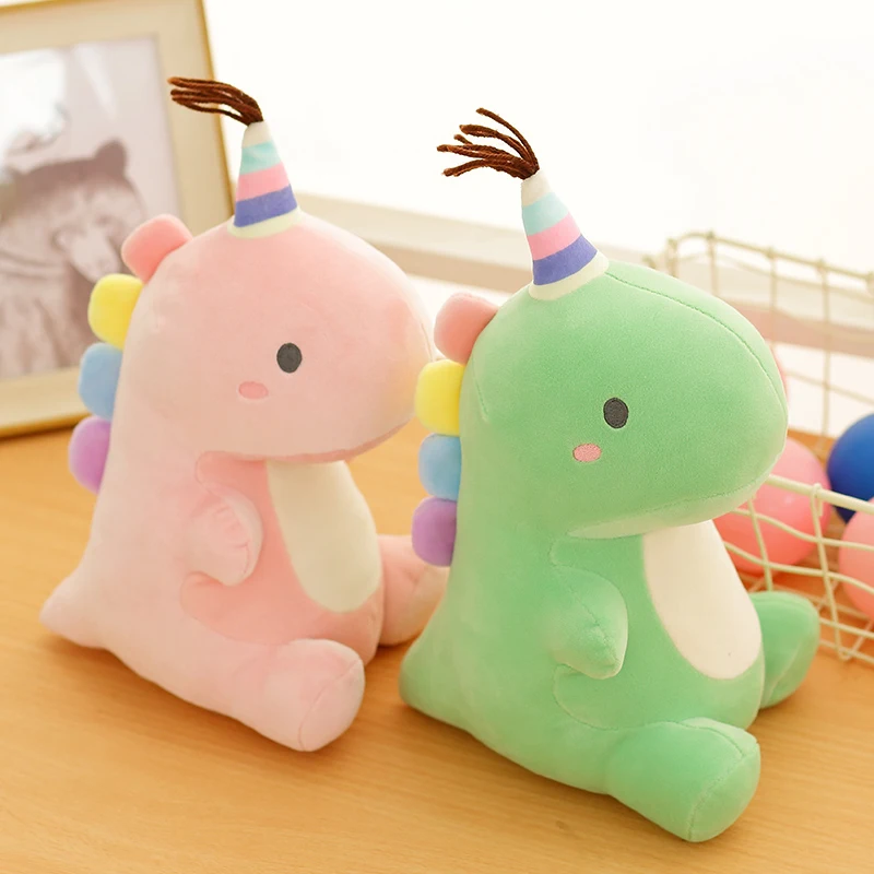 Schattige Hoge Kwaliteit Regenboog Hap Dinosaurus Plushie Pop Gevulde Glazen Groene Dino 'S Roze Dinosaurus Knuffel