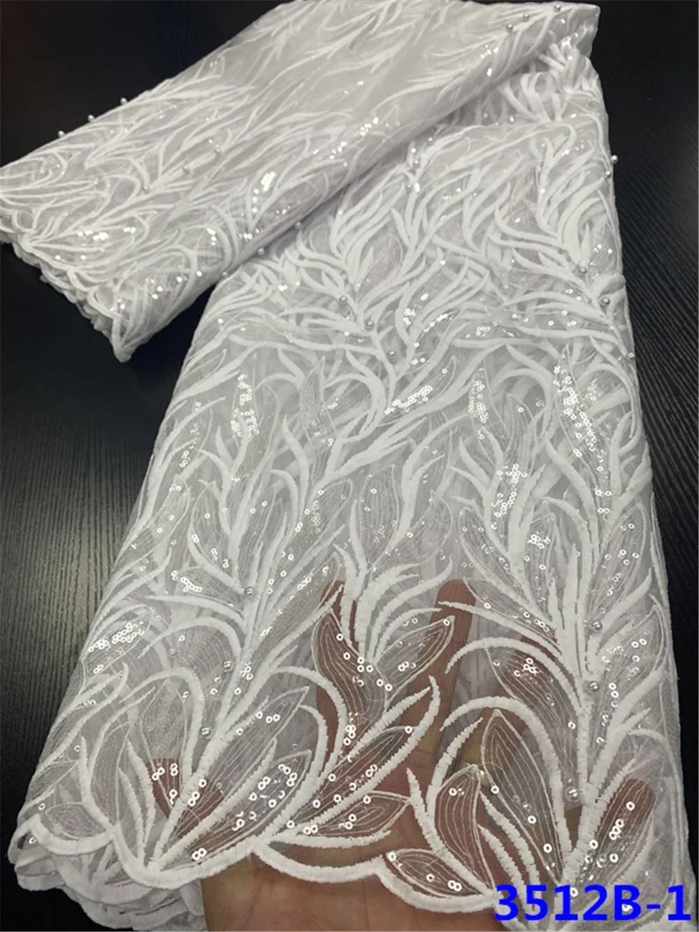 White African Sequins Lace Fabric 2023 High Quality Lace French Sewing Nigerian Lace Fabrics For Party Dress