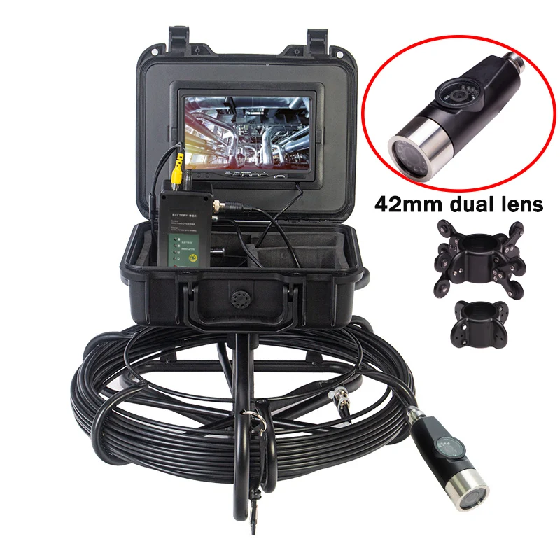 Two Camera Lens Pipeline Induatrial Endoscope Inspection Camera Wifi Connection Drain Sewer Wall Camera with Recording Function