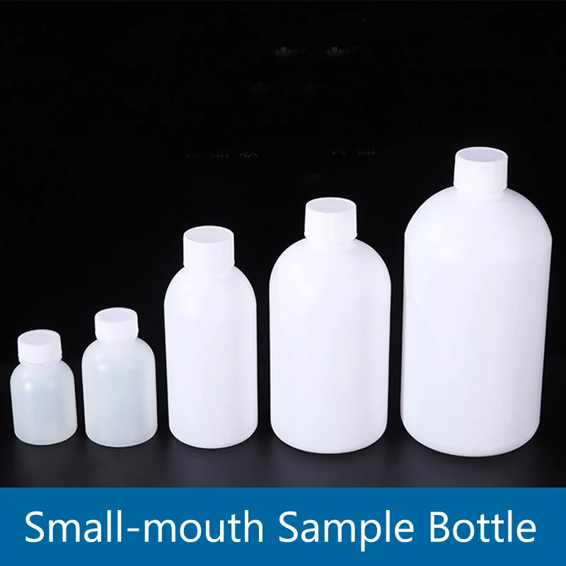 50-100mL Small Mouth Plastic Reagent Bottle HDPE Sample Bottle with Inner Cover Laboratory