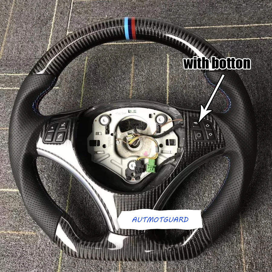 

Car Carbon Fiber Steering Wheel For BMW 3 E90 E92 E93 Leather Steering Wheel