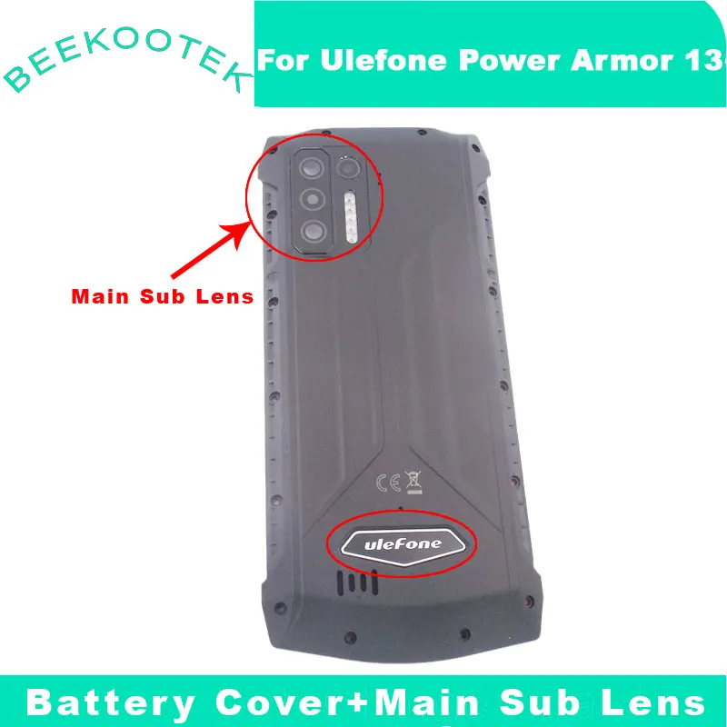 New Original Battery Cover Back Case Cover Rear Back Main Sub Glass Lens Accessories For Ulefone Power Armor 13 Smartphone