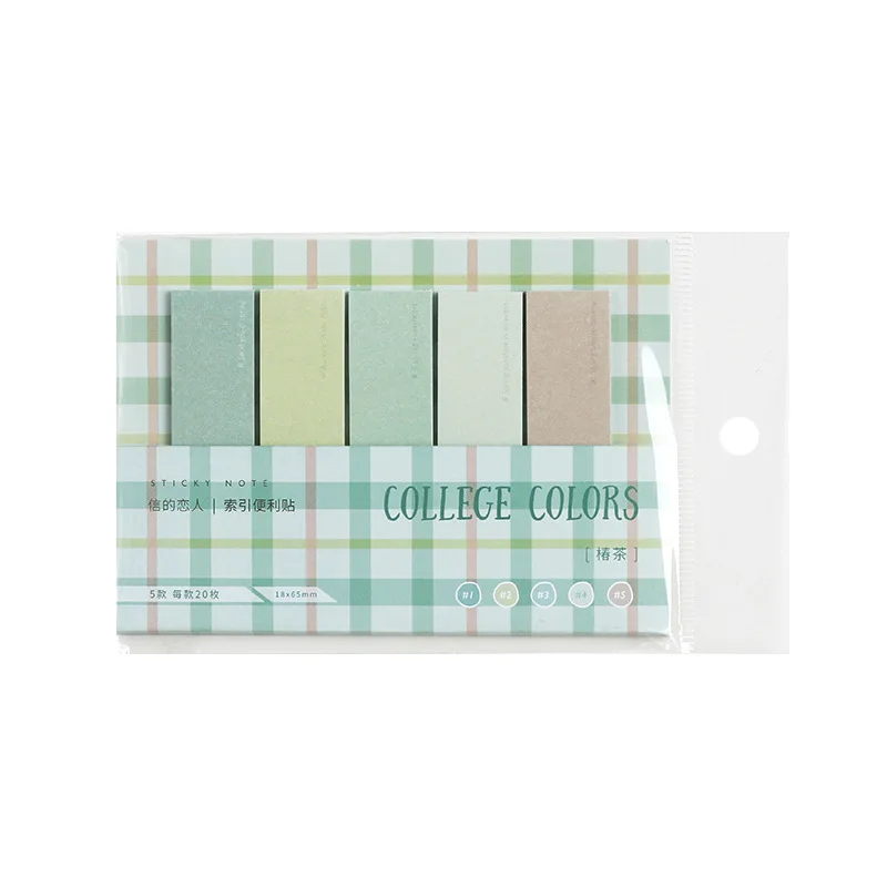 100pcs Cute Simple Color Sticky Notes Index Sticker Bookmark Message Convenient Stickers Memo Pad Stationery Office Supplies