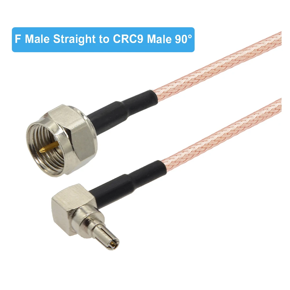 Cabo extensor de antena 2 argolas, conector macho para crc9, antena de extensão 3g