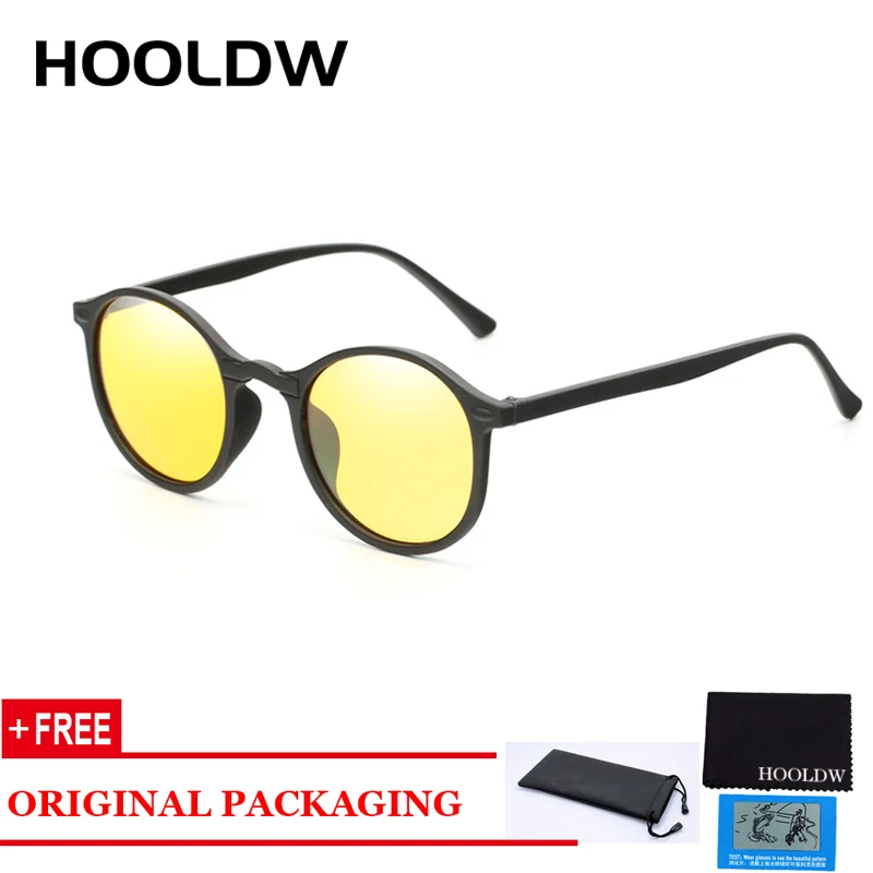 HOOLDW Vintage Women Polarized Sunglasses UV400 Men Retro Round Small Sun Glasses Male Driving Goggle Eyewear Gafas de sol