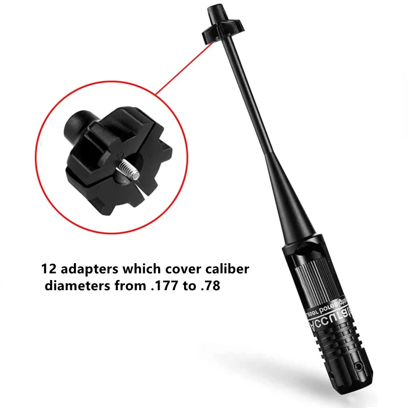 Laser Bore Sight with 12Adpaters from .177 .22 to 12GA with Stable Centering Device Boresighter Hunting Laser Collimator