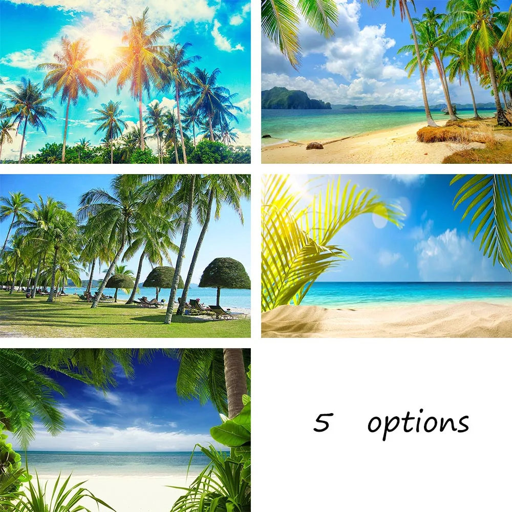 

Summer Tropical Photography Backdrops Sunshine Party Holiday Sea Beach Coconut Tree Backgrounds Photo Studio Photocall Photozone