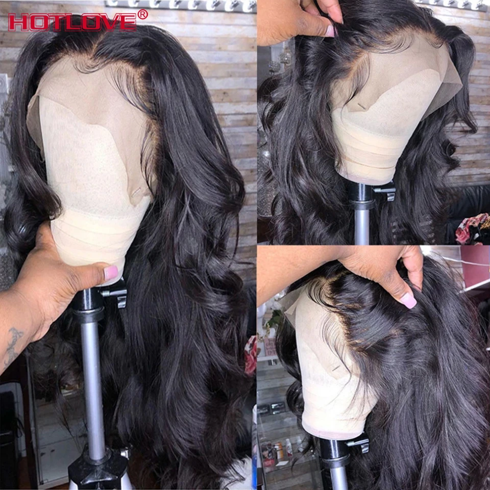 Peruca lace front ondulada, 13x4 28 polegadas, cabelo humano brasileiro, remy, princesa, para mulheres