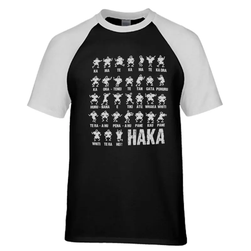 Haka Action Silhouette Mens New Zealand All Tshirt Top Black Funny Rugby Cool Casual Pride T Shirt raglan Short Sleeve Tops Tees