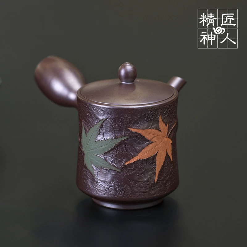 

burning famous Japanese auspicious department for maple leaf tea lasts a pure manual high-grade tea teapot hand pot