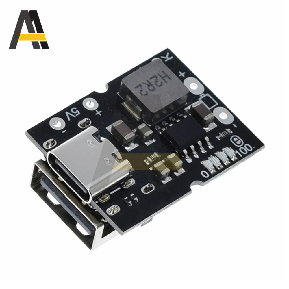 Lithium Battery Charge Discharge Boost Module Type-C / Micro USB 3.7V 5V 1A 2A Boost Converter Step-Up Power Board